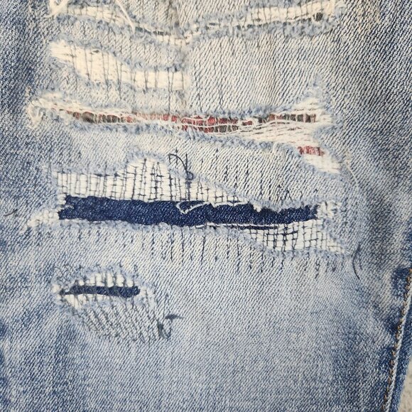 American Eagle Jeans Mens 34x30 Skinny AirFlex+ Patched Distressed Denim Pants - Picture 12 of 16